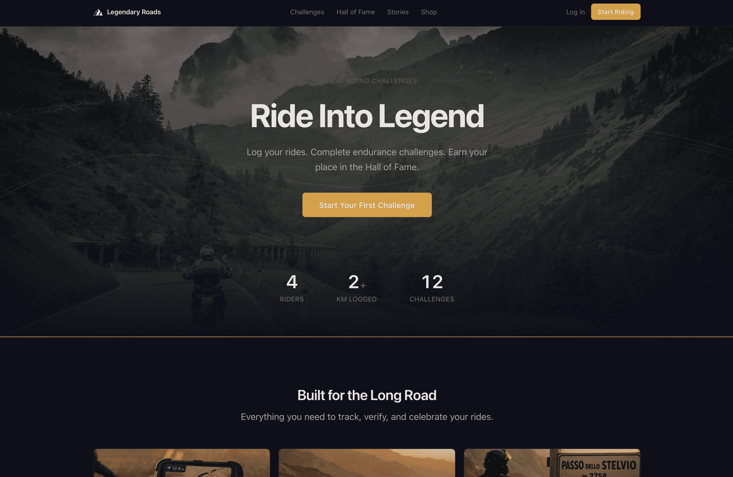 Legendary Roads website preview